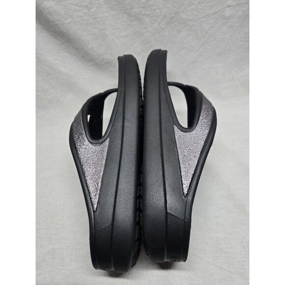 Crocs Shoes Womens Size 9 Sloane Black Silver Comfort Flip Flops Thong Sandals - Picture 7 of 7